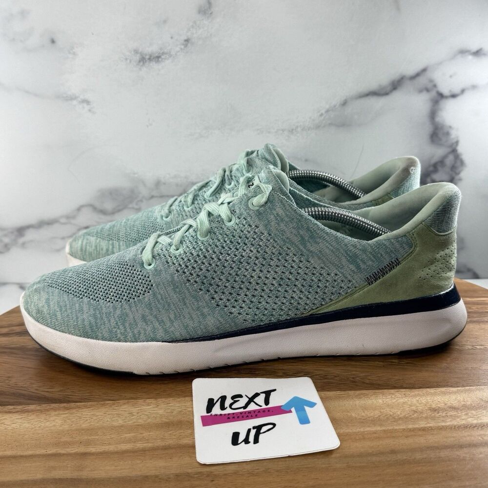 Men's sz 12 WIDE- Kizik Lima Slip On Sneaker Hands Free Comfy Walking Shoe Green